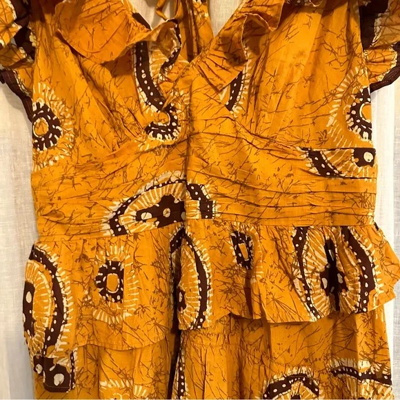 NWT Love the Label Anthropologie Adrienne Ruffled Boho Maxi Dress size large - Picture 13 of 16